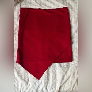 red mini skirt